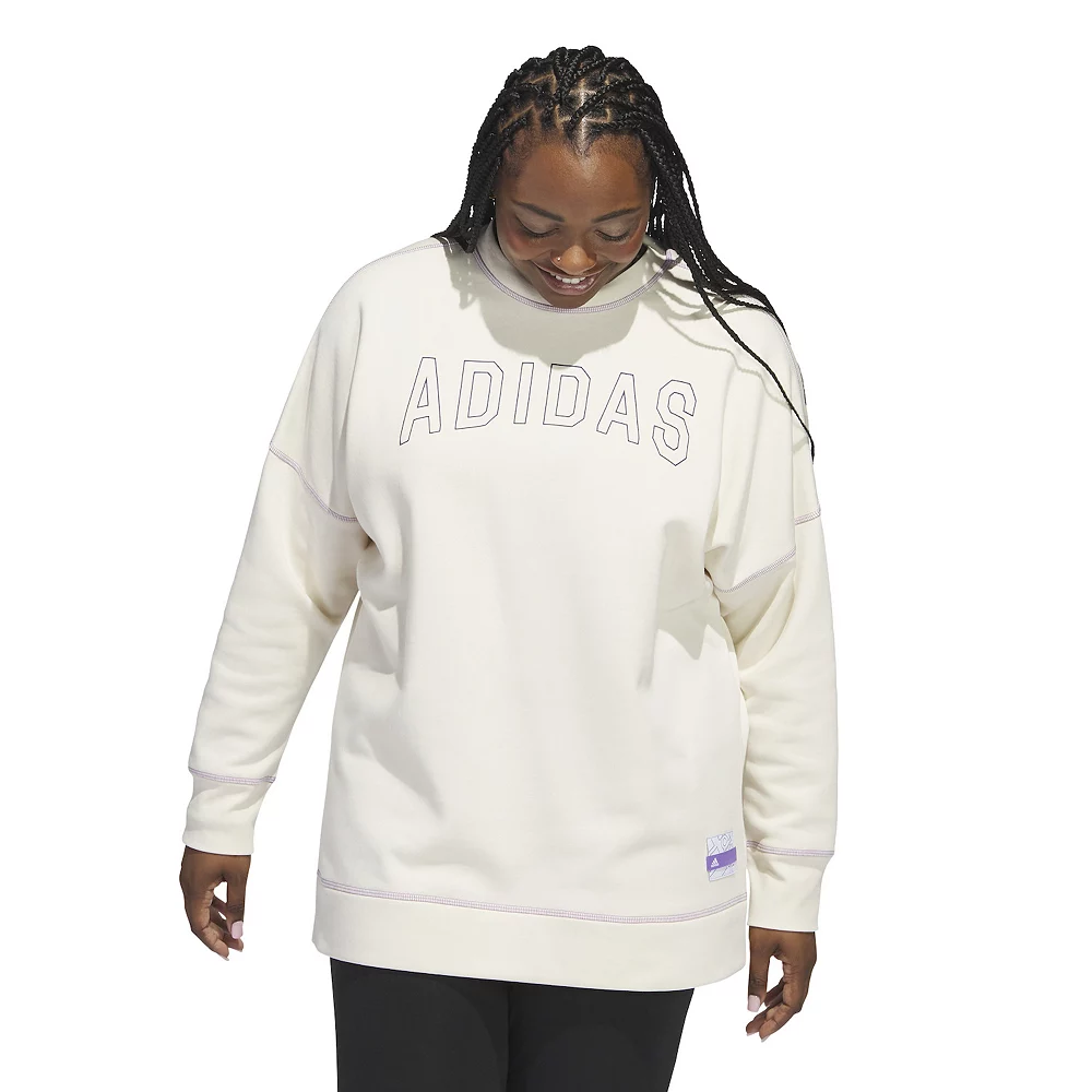 Plus Size adidas Graphic Sporstwear Indoor Crewneck Sweatshirt 2 Plus Size adidas Graphic Sporstwear Indoor Crewneck Sweatshirt - Image 2