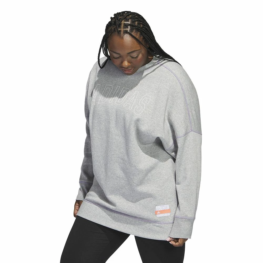 Plus Size adidas Graphic Sporstwear Indoor Crewneck Sweatshirt 1 Plus Size adidas Graphic Sporstwear Indoor Crewneck Sweatshirt