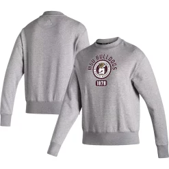 Adidas Clothing Shop 21 Women's adidas Heathered Gray Mississippi State Bulldogs Vintage Circle Pullover Sweatshirt