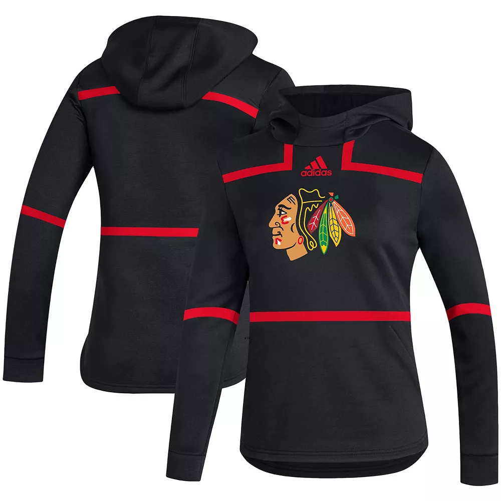 Women's adidas Black Chicago Blackhawks Under the Lights AEROREADY Pullover Hoodie 2 Women's adidas Black Chicago Blackhawks Under the Lights AEROREADY Pullover Hoodie - Image 2