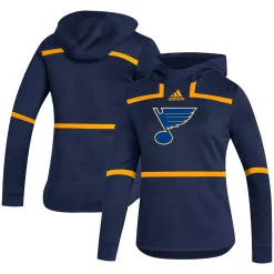 Women's adidas Navy St. Louis Blues Under the Lights AEROREADY Pullover Hoodie