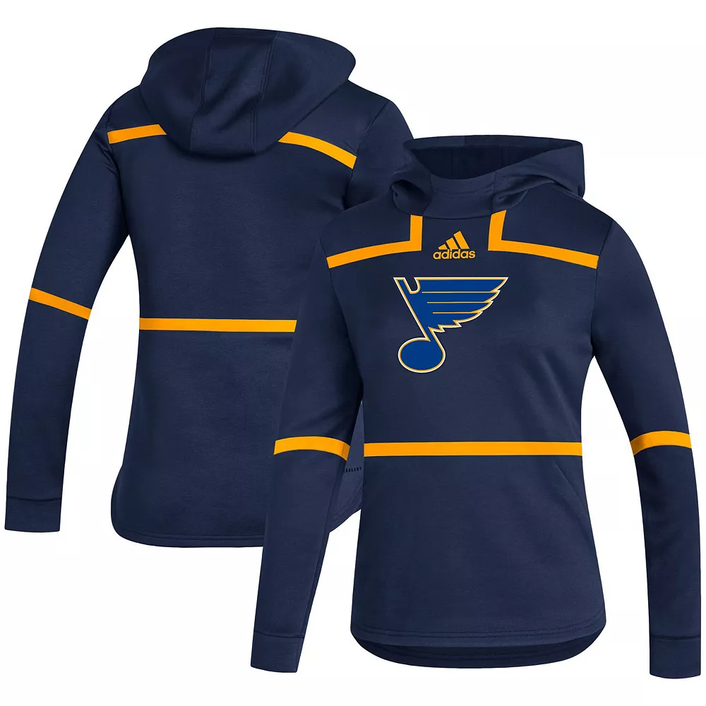Women's adidas Navy St. Louis Blues Under the Lights AEROREADY Pullover Hoodie 2 Women's adidas Navy St. Louis Blues Under the Lights AEROREADY Pullover Hoodie - Image 2