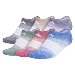 Women's adidas Superlite Multi-Color Space Dye 6-Pack No Show Socks -Adidas Clothing Shop 5950556 Blue Fusion Blue Dawn