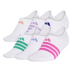 Women's adidas Superlite II 6-Pack Super No Show Socks -Adidas Clothing Shop 5950559 White Pink Blue