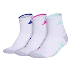 Women's adidas Cushioned 3.0 3-Pack Quarter Socks -Adidas Clothing Shop 5950562 White Mint Green Pink