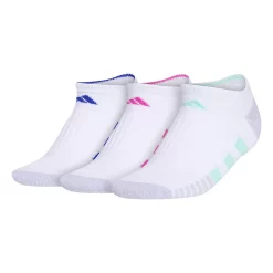 Women's adidas Cushioned 3.0 3-Pack No Show Socks -Adidas Clothing Shop 5950564 White Mint Green Pink