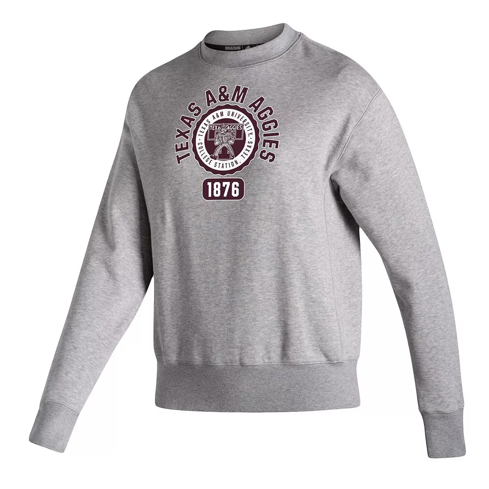 Women's adidas Heathered Gray Texas A&M Aggies Vintage Circle Pullover Sweatshirt 3 Women's adidas Heathered Gray Texas A&M Aggies Vintage Circle Pullover Sweatshirt - Image 3