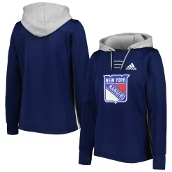 Women's adidas Navy New York Rangers Skate Lace Primeblue Team Pullover Hoodie