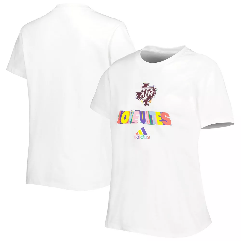 Women's adidas White Texas A&M Aggies Fresh Pride T-Shirt 1 Women's adidas White Texas A&M Aggies Fresh Pride T-Shirt
