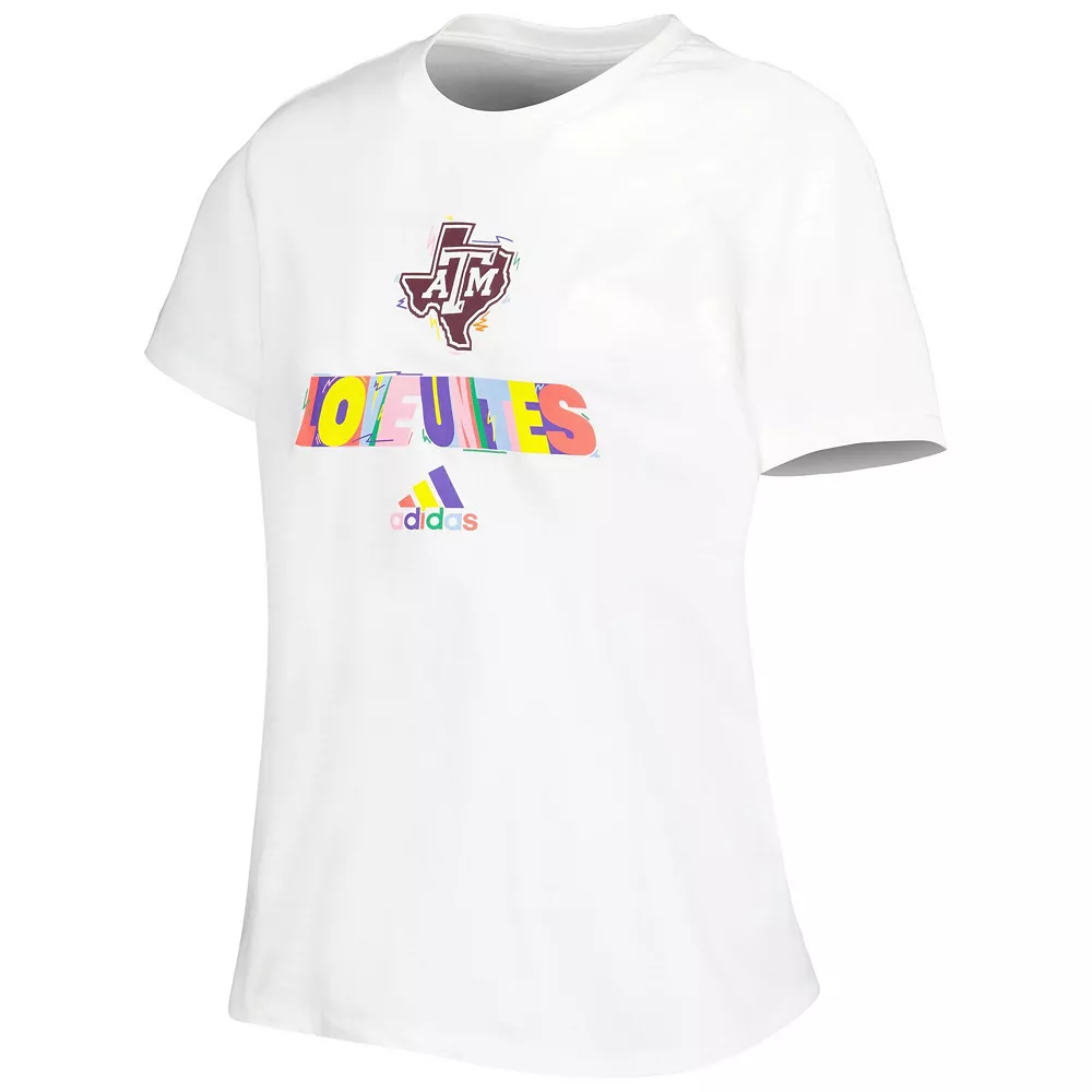 Women's adidas White Texas A&M Aggies Fresh Pride T-Shirt 3 Women's adidas White Texas A&M Aggies Fresh Pride T-Shirt - Image 3