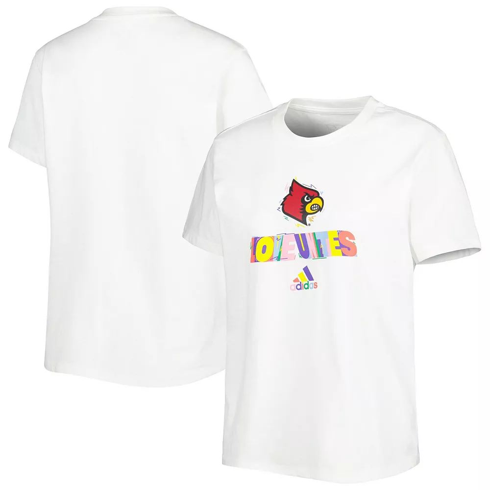 Women's adidas White Louisville Cardinals Fresh Pride T-Shirt 1 Women's adidas White Louisville Cardinals Fresh Pride T-Shirt