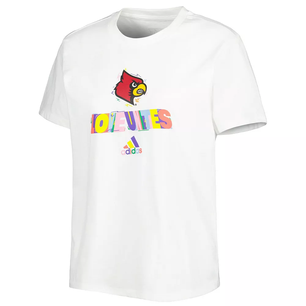 Women's adidas White Louisville Cardinals Fresh Pride T-Shirt 3 Women's adidas White Louisville Cardinals Fresh Pride T-Shirt - Image 3