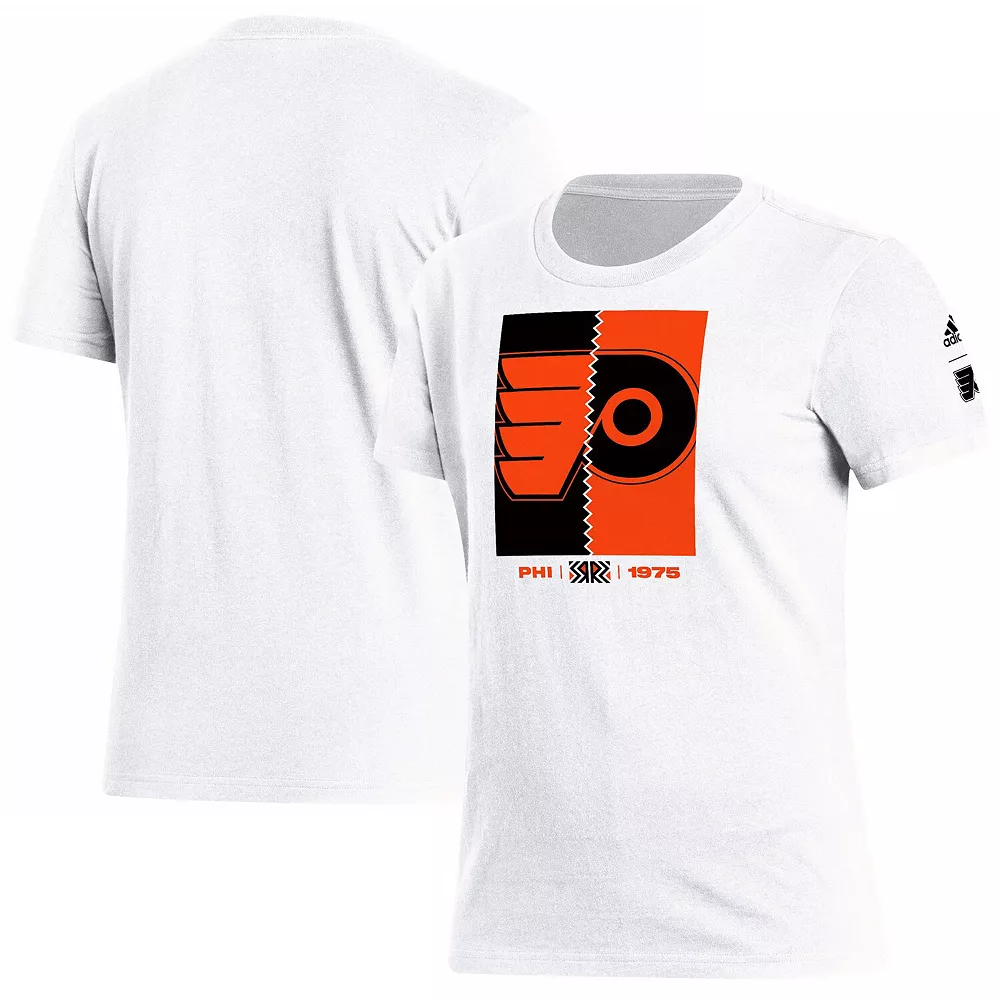 Women's adidas White Philadelphia Flyers Reverse Retro 2.0 Playmaker T-Shirt 1 Women's adidas White Philadelphia Flyers Reverse Retro 2.0 Playmaker T-Shirt