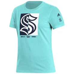 Women's adidas Aqua Seattle Kraken Reverse Retro 2.0 Playmaker T-Shirt -Adidas Clothing Shop 6188858 ALT2